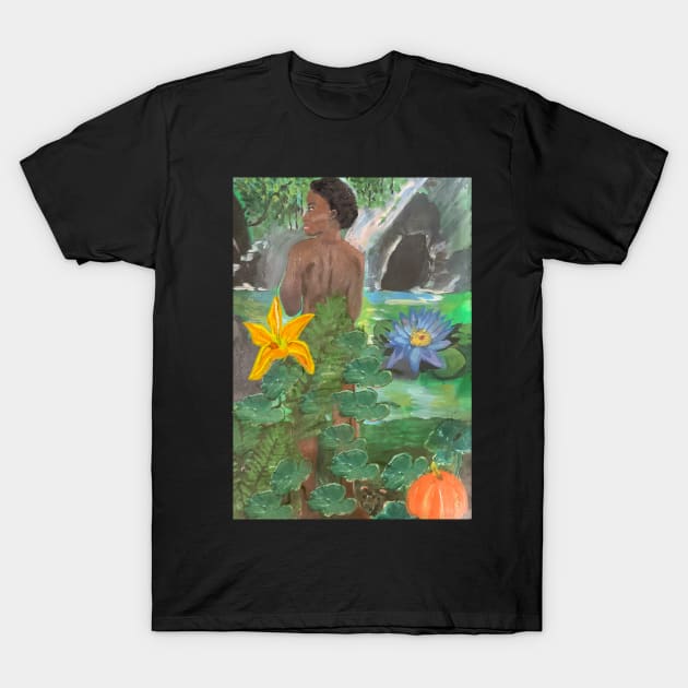 Eden revisited - acrylic painting representing eve in the garden of Eden T-Shirt by Artonmytee